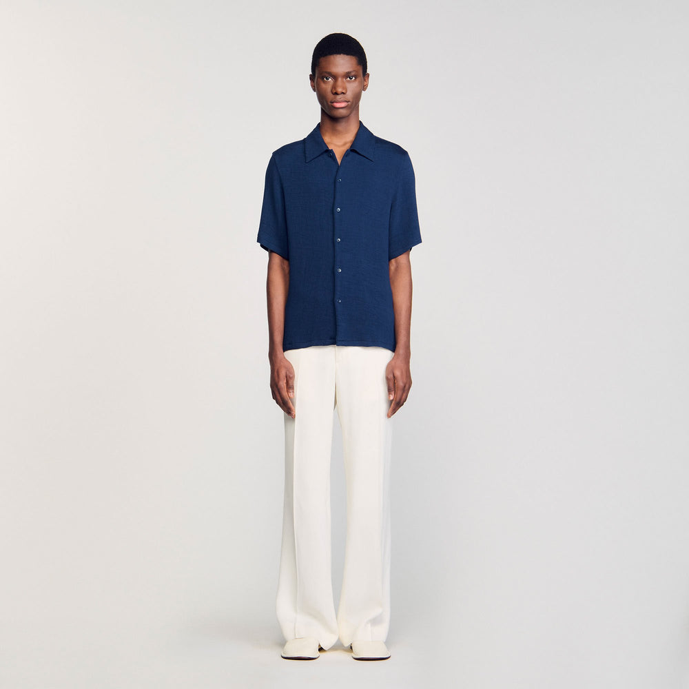 Crinkled shirt Royal Blue Sandro Men