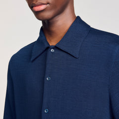 Crinkled shirt Royal Blue Sandro Men
