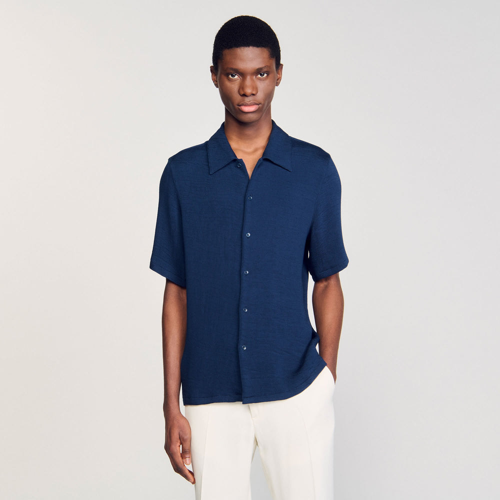 Crinkled shirt Royal Blue Sandro Men