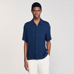 Crinkled shirt Royal Blue Sandro Men
