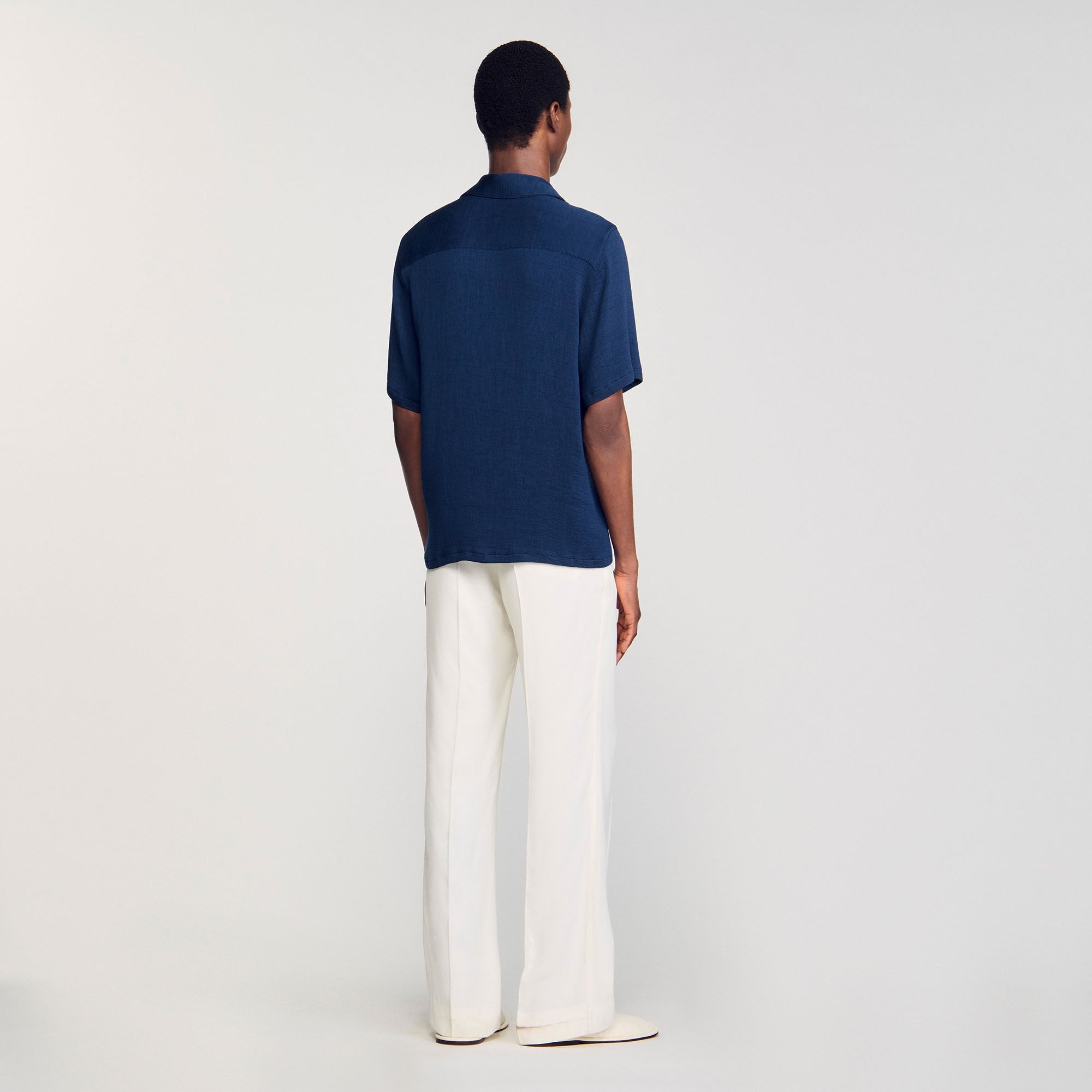 Crinkled shirt Royal Blue Sandro Men