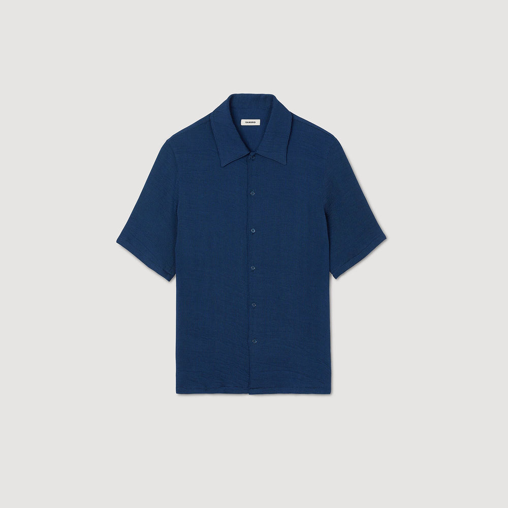 Crinkled shirt Royal Blue Sandro Men