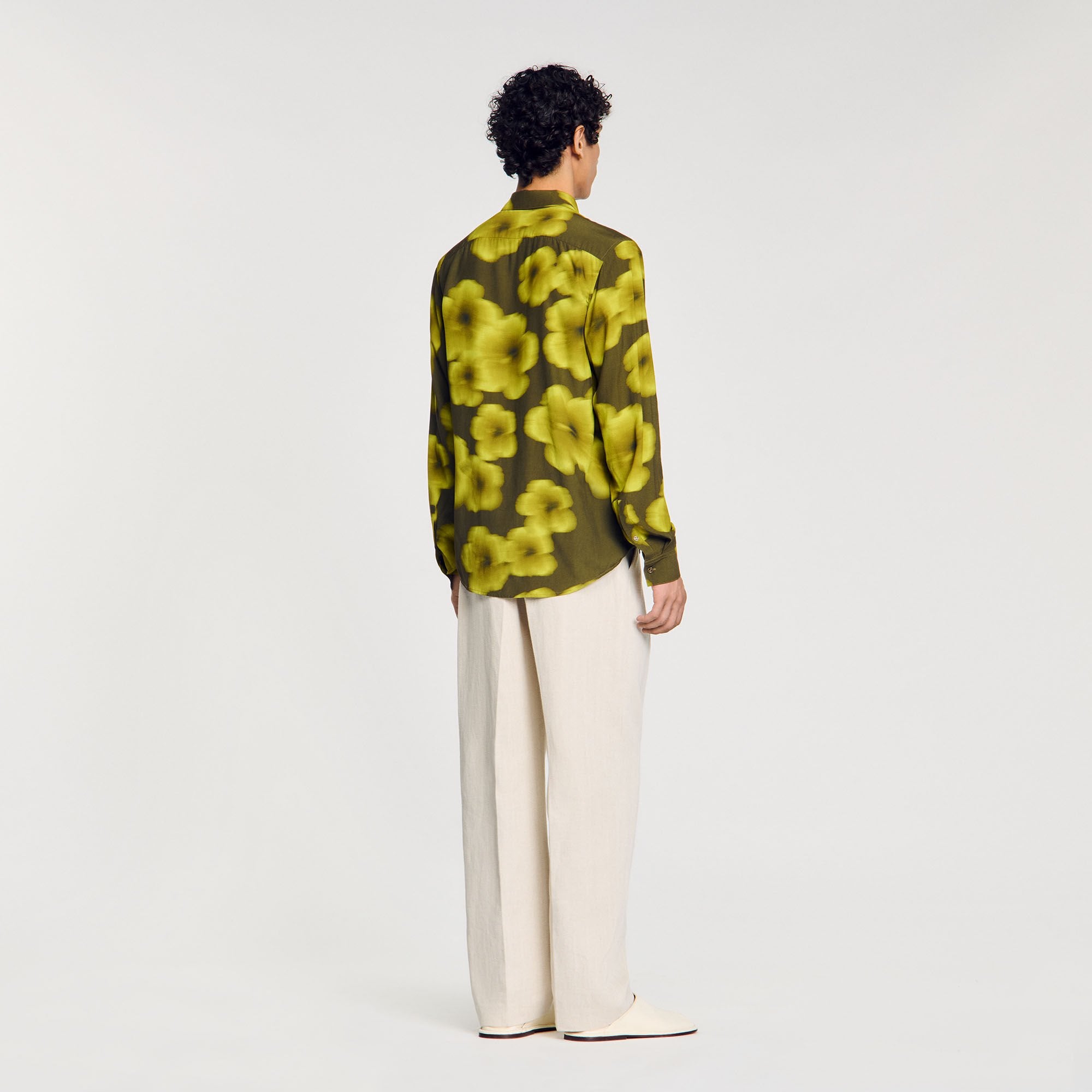 Loose-fit floral shirt Super Green Sandro Men
