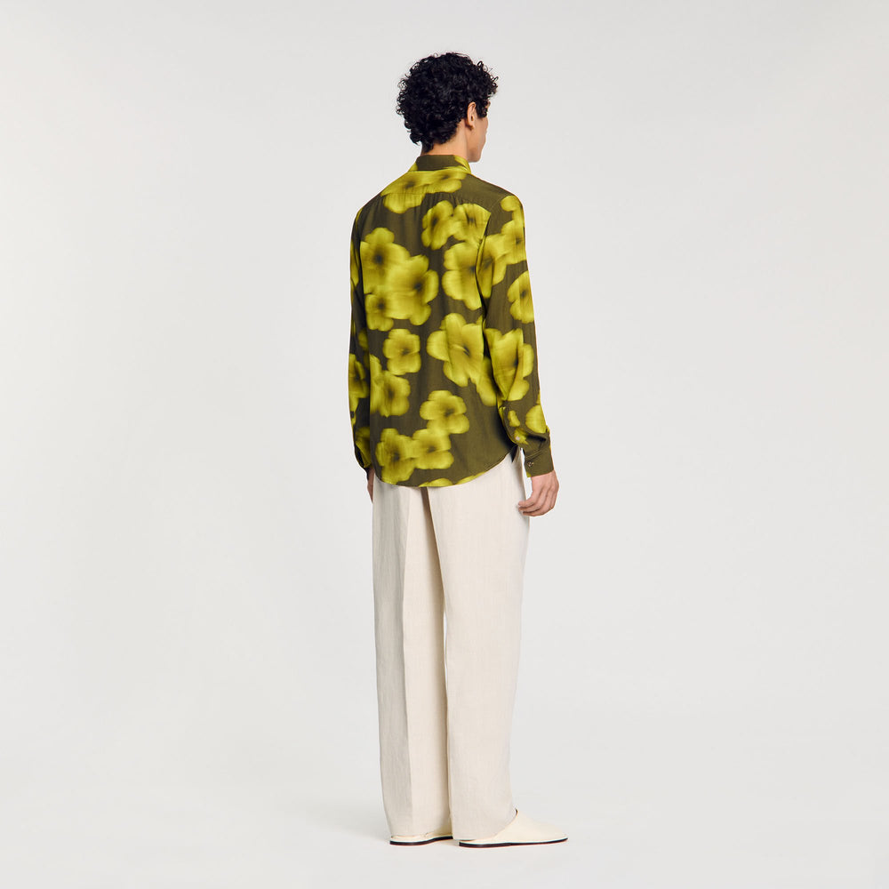 Loose-fit floral shirt Super Green Sandro Men