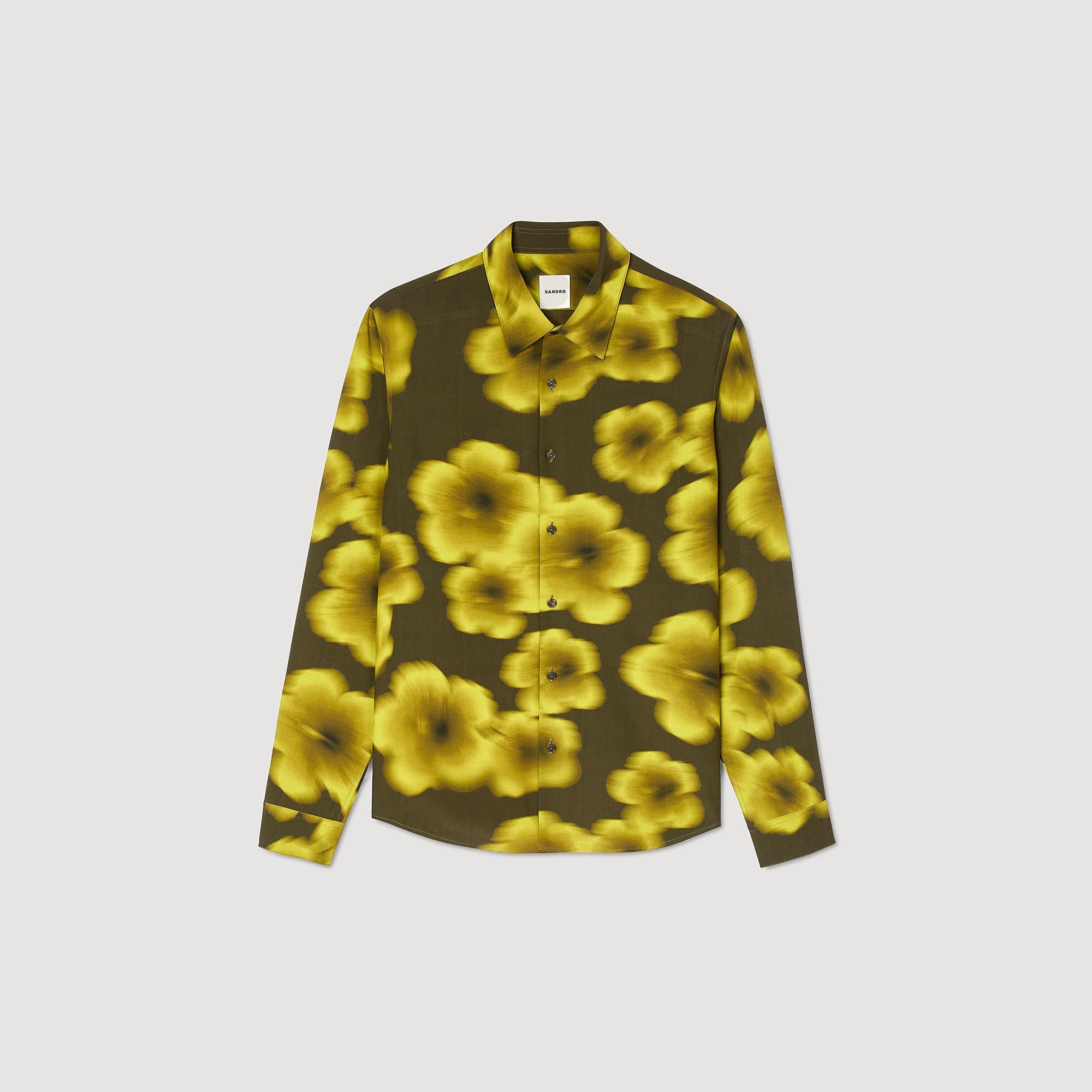 Loose-fit floral shirt Super Green Sandro Men