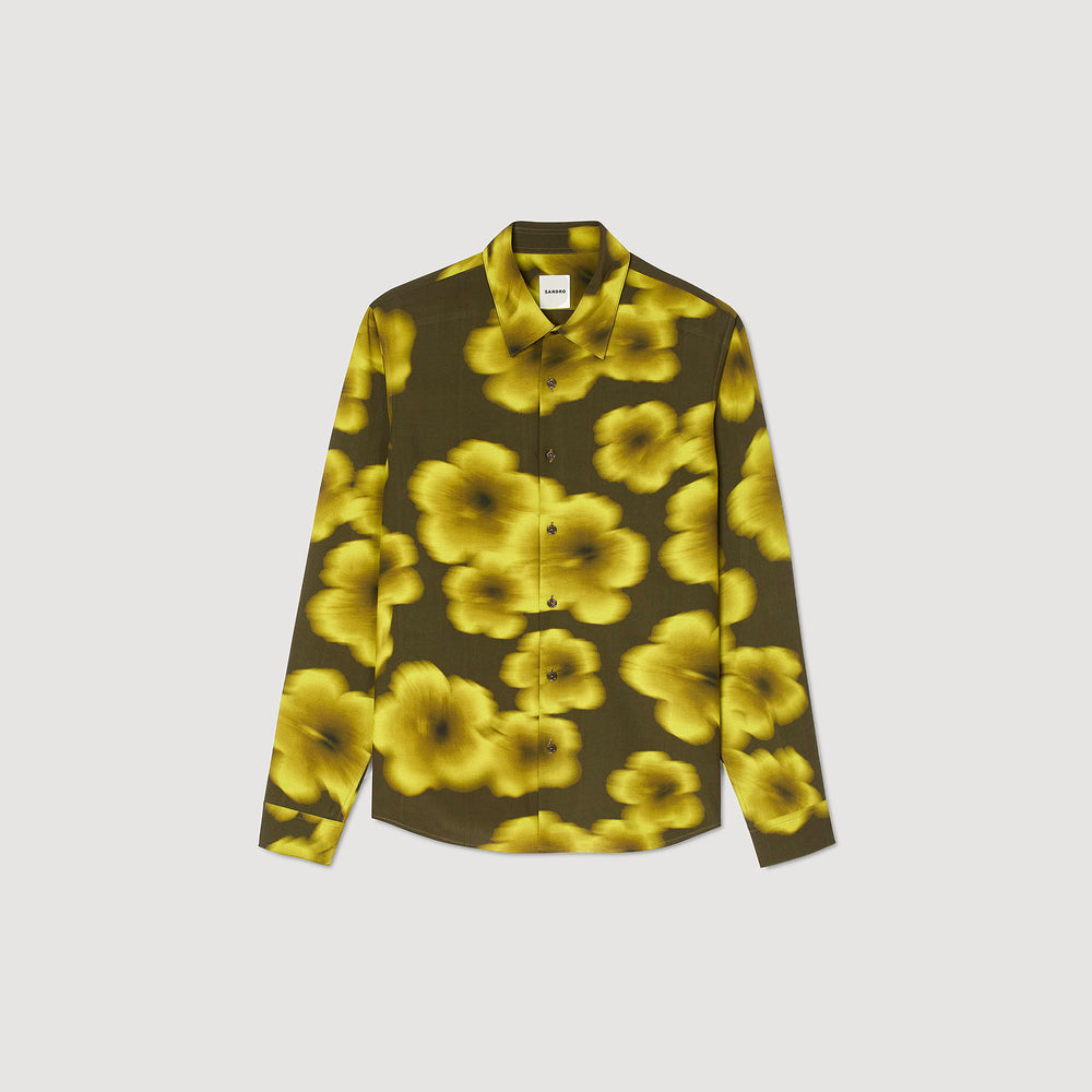 Loose-fit floral shirt Super Green Sandro Men
