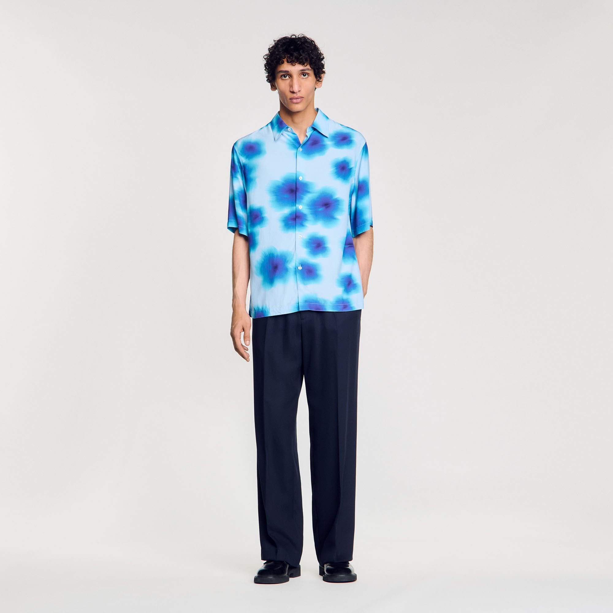 Floral motif shirt Blue Sky Sandro Men
