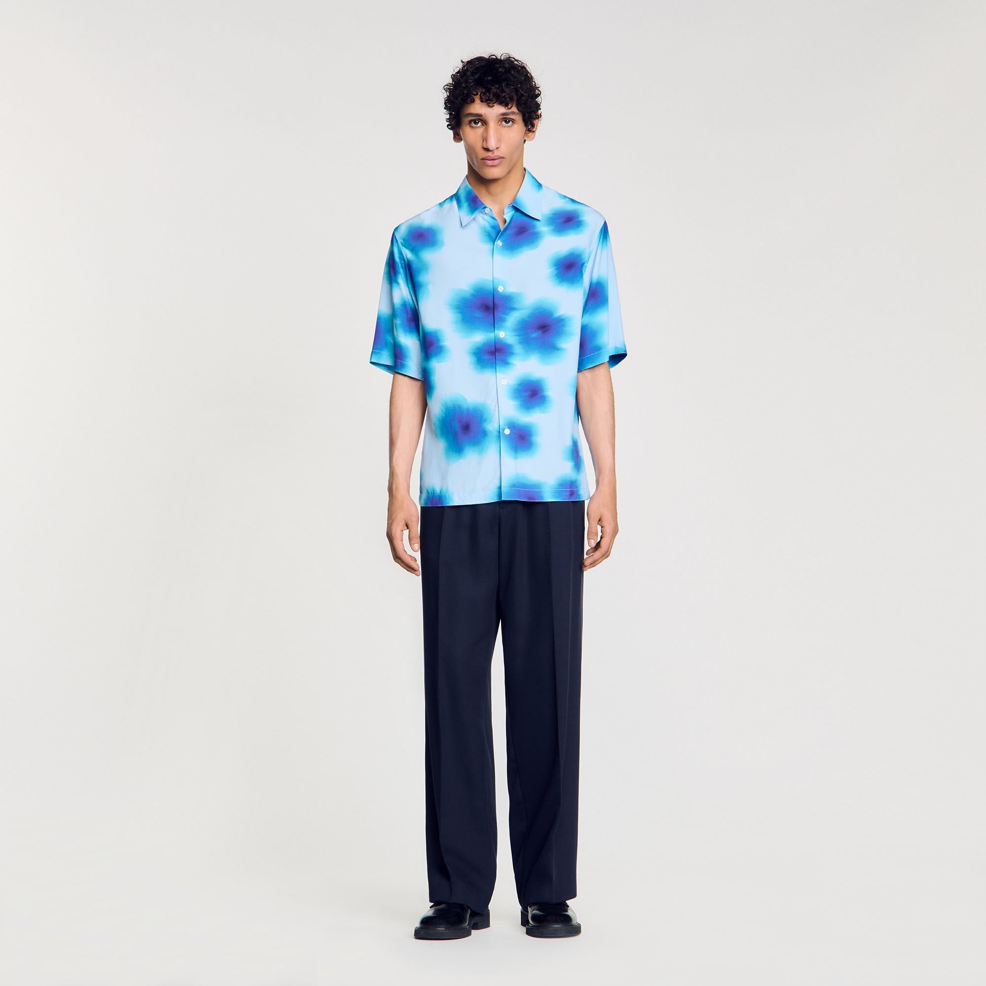 Floral motif shirt Blue Sky Sandro Men