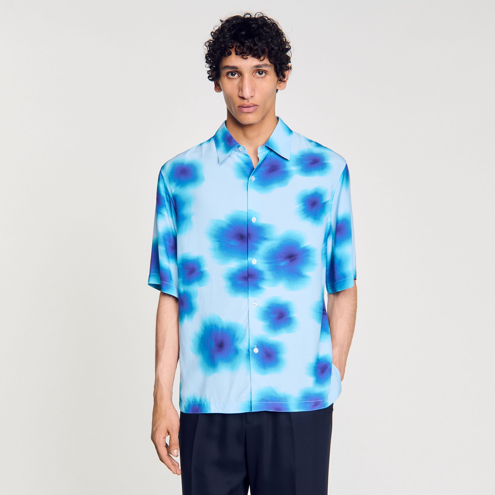 Floral motif shirt Blue Sky Sandro Men