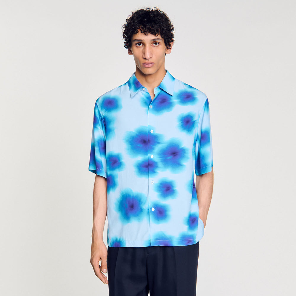 Floral motif shirt Blue Sky Sandro Men