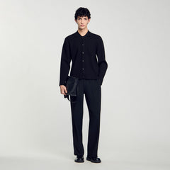 Button-down cardigan Black Sandro Men