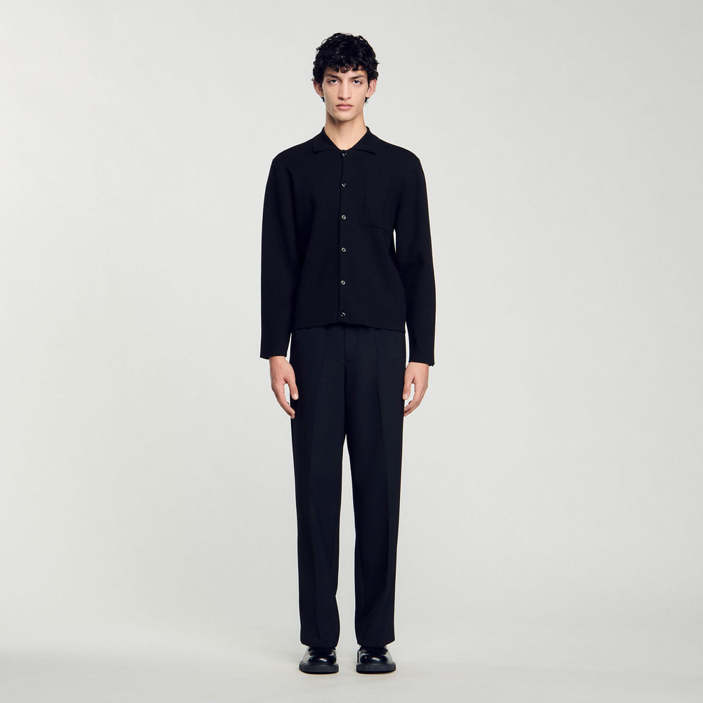 Button-down cardigan Black Sandro Men