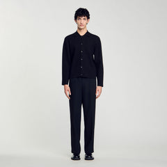 Button-down cardigan Black Sandro Men