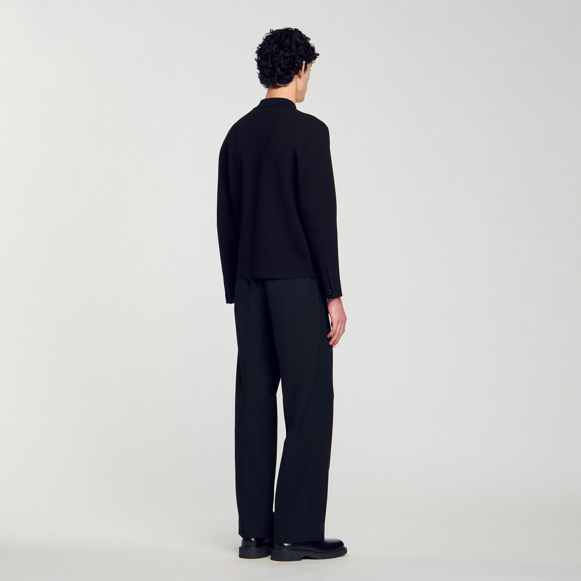 Button-down cardigan Black Sandro Men