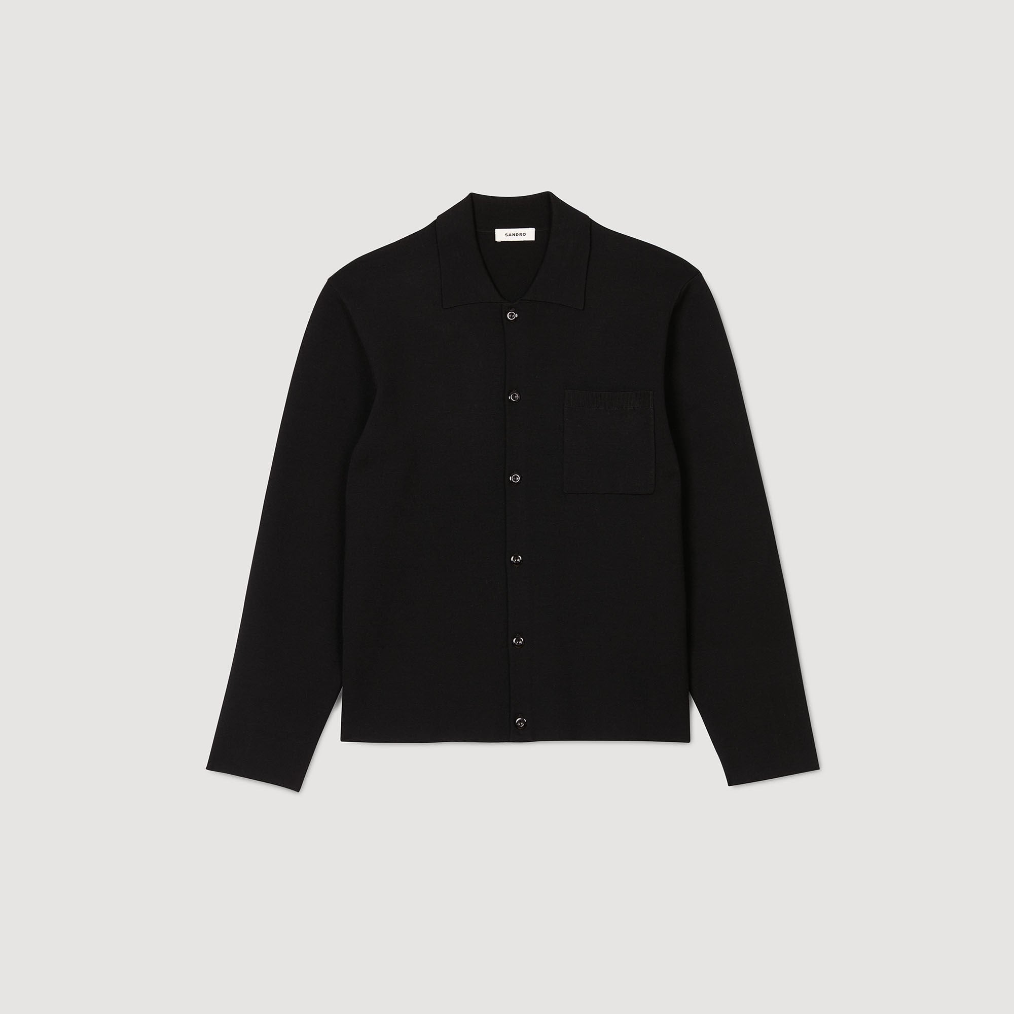 Button-down cardigan Black Sandro Men