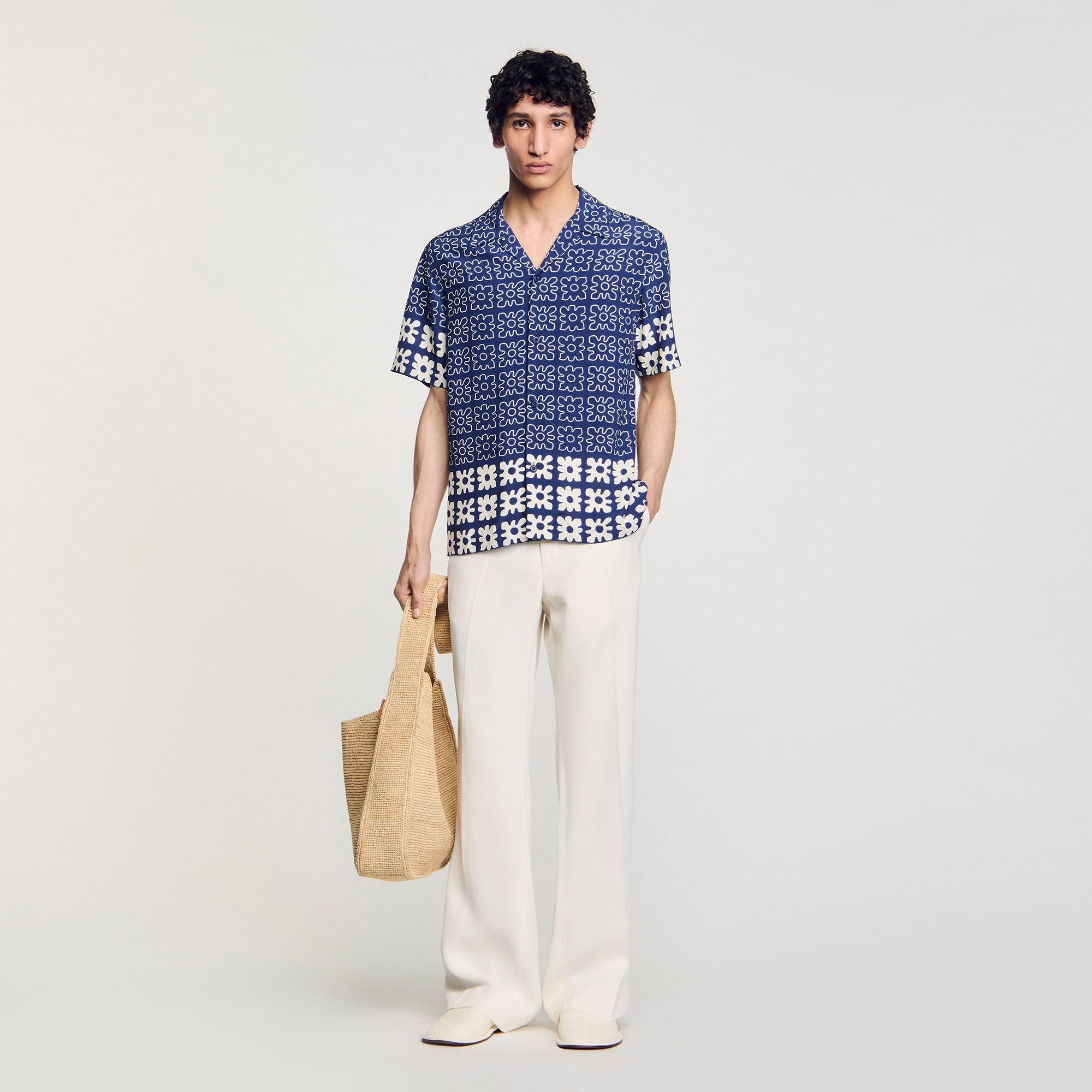 Floral motif shirt Midnight Blue Sandro Men