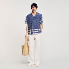 Floral motif shirt Midnight Blue Sandro Men