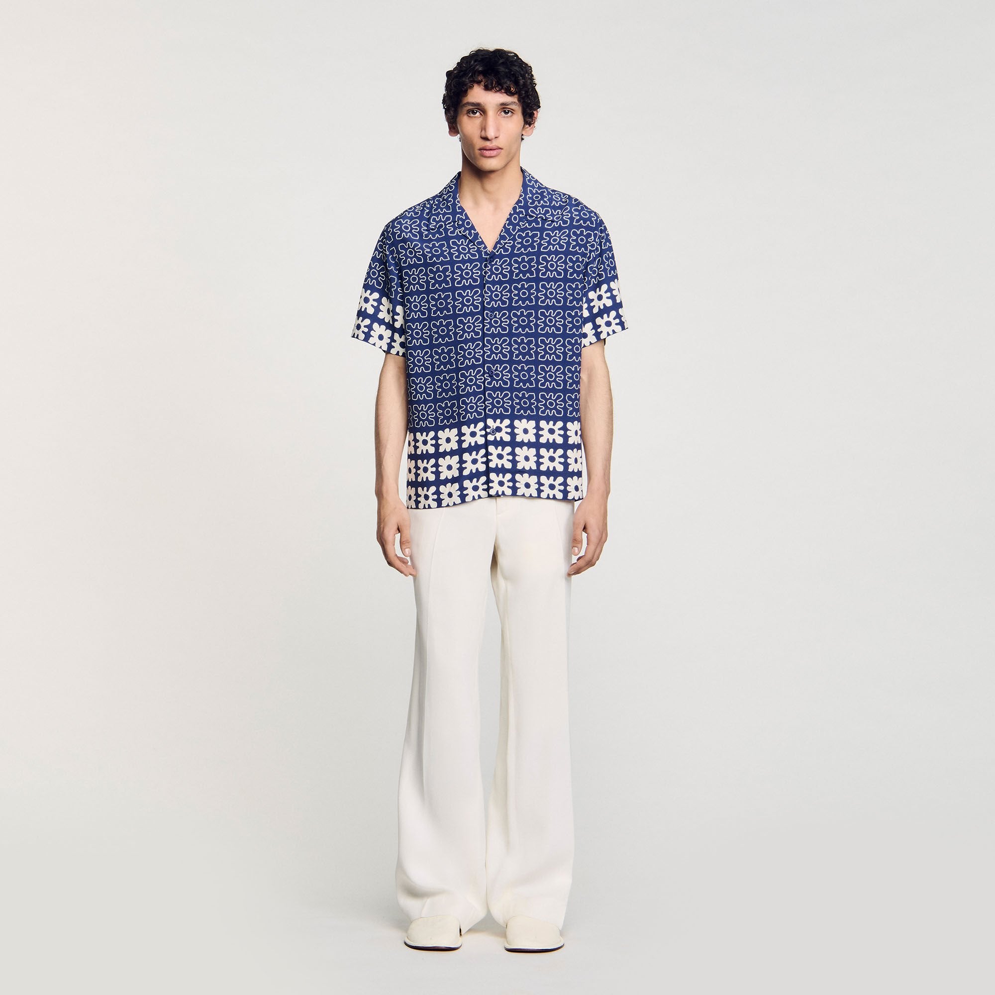 Floral motif shirt Midnight Blue Sandro Men
