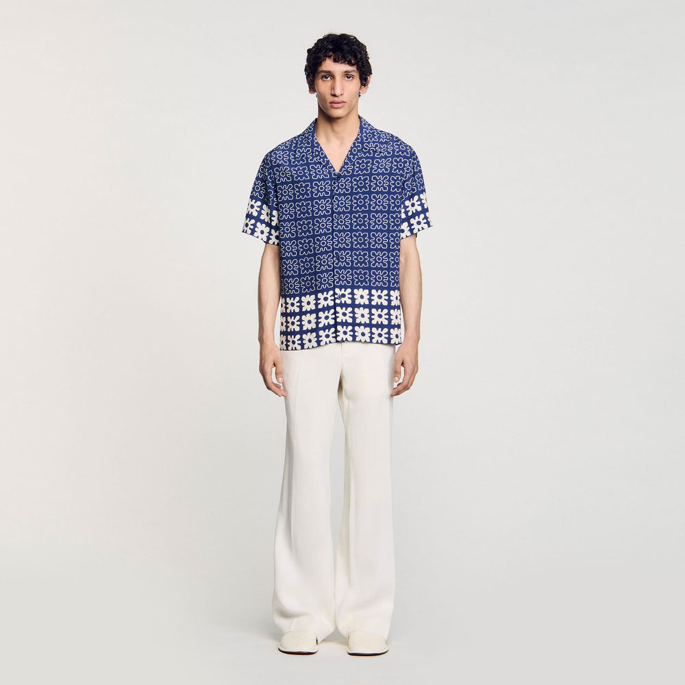 Floral motif shirt Midnight Blue Sandro Men