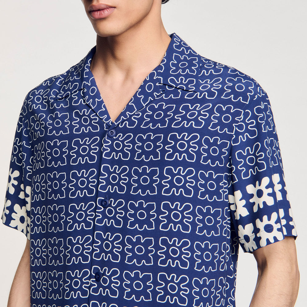 Floral motif shirt Midnight Blue Sandro Men