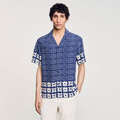 Floral motif shirt Midnight Blue Sandro Men