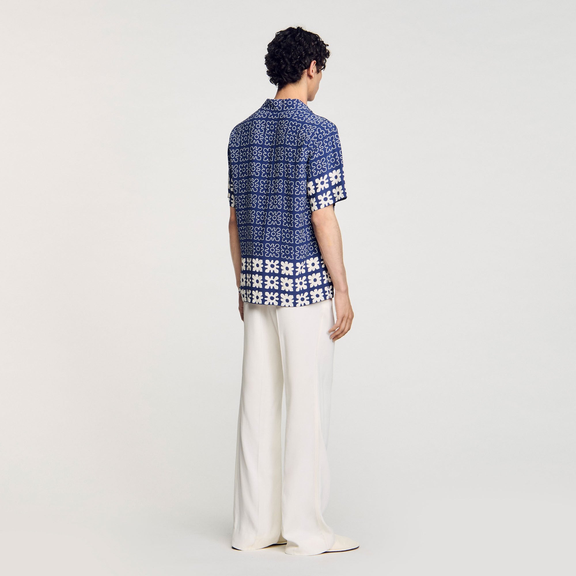 Floral motif shirt Midnight Blue Sandro Men
