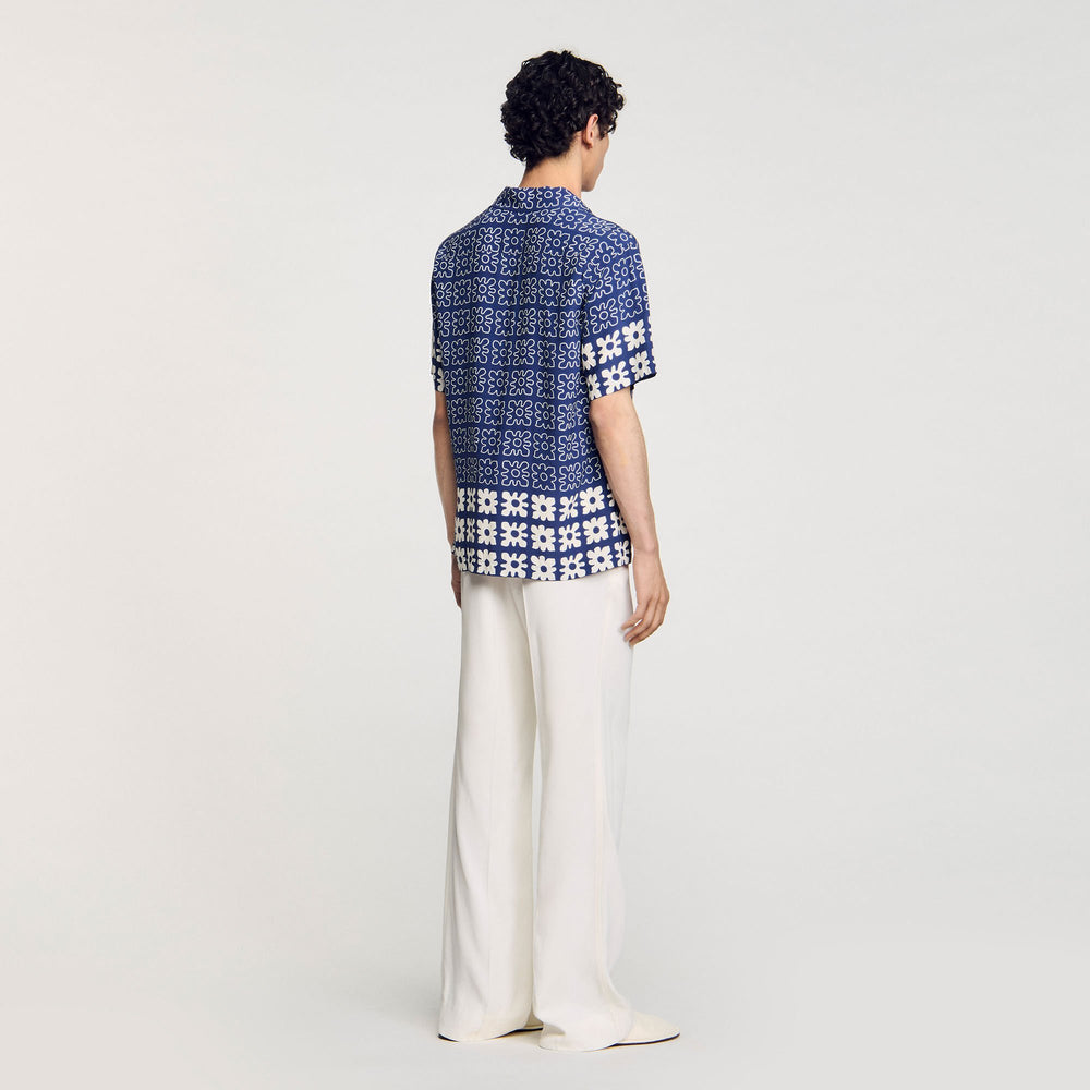 Floral motif shirt Midnight Blue Sandro Men