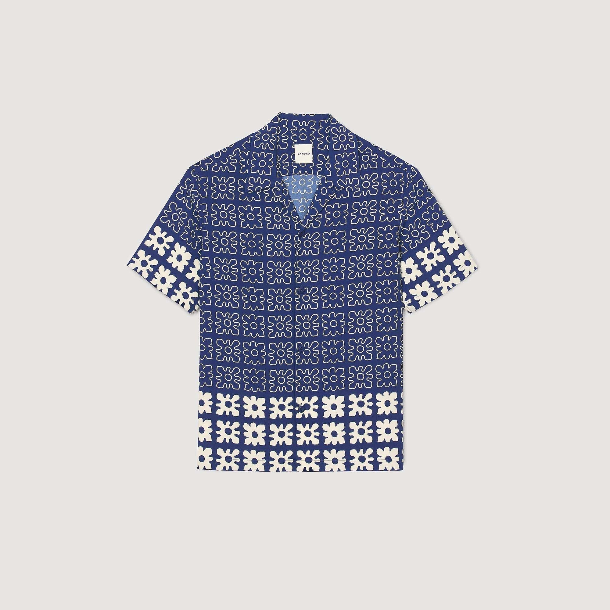 Floral motif shirt Midnight Blue Sandro Men