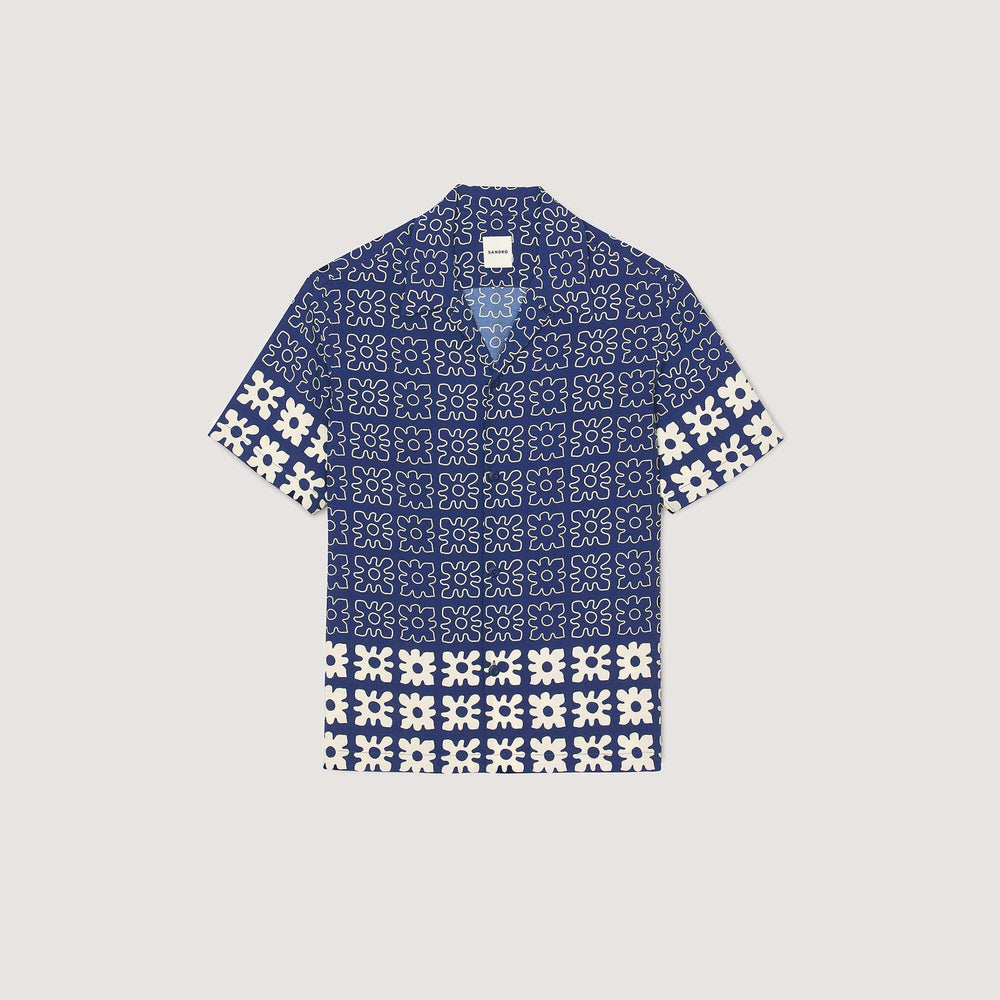 Floral motif shirt Midnight Blue Sandro Men