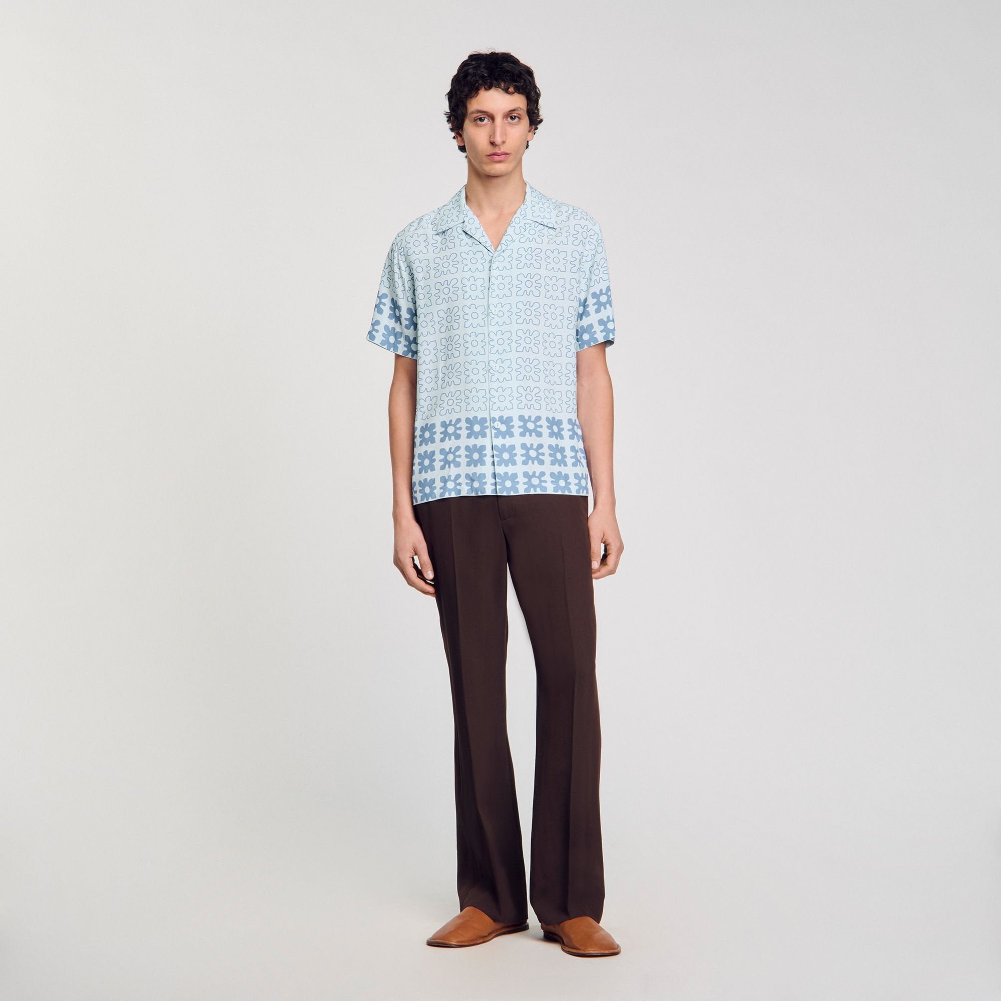 Floral motif shirt Blue Sky Sandro Men