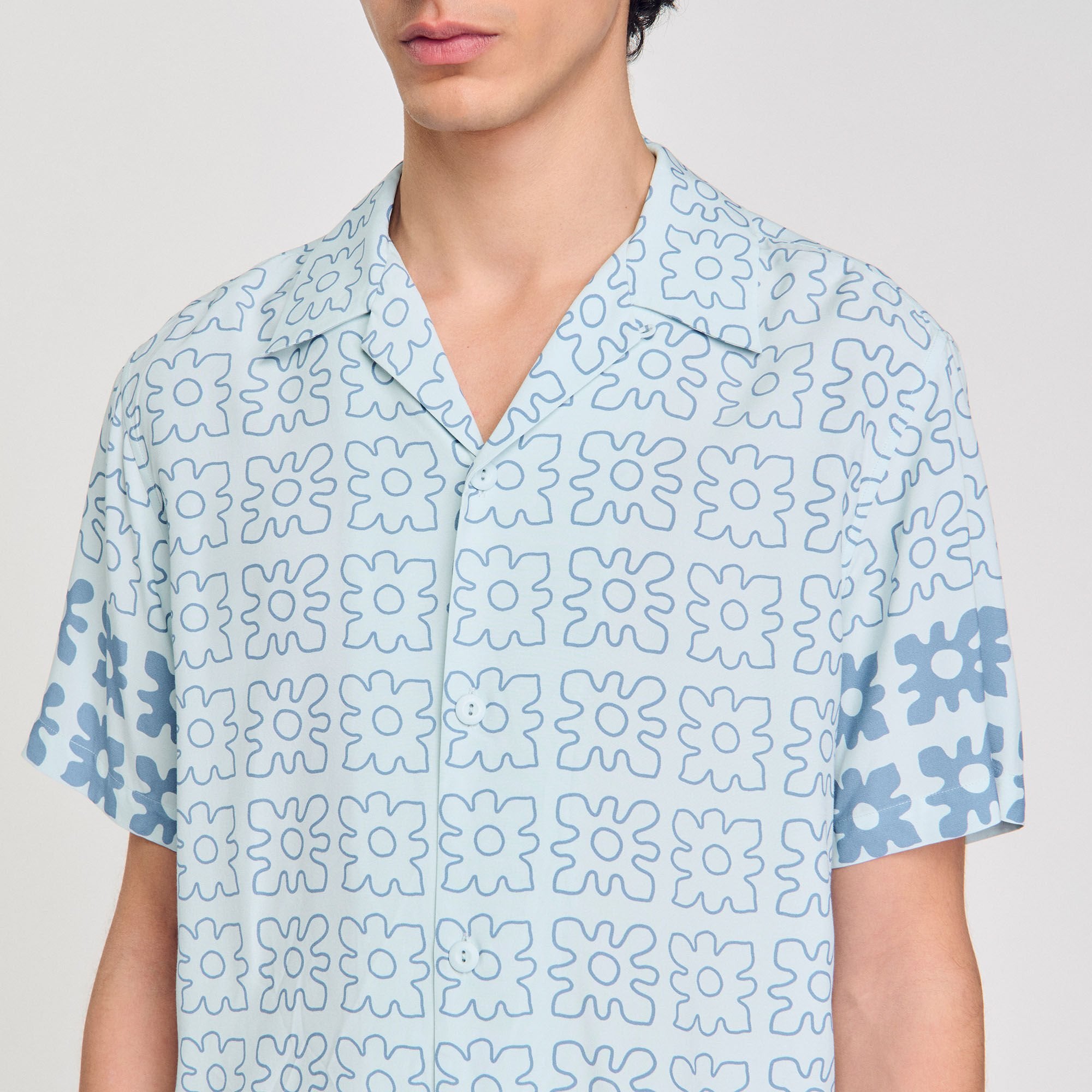 Floral motif shirt Blue Sky Sandro Men