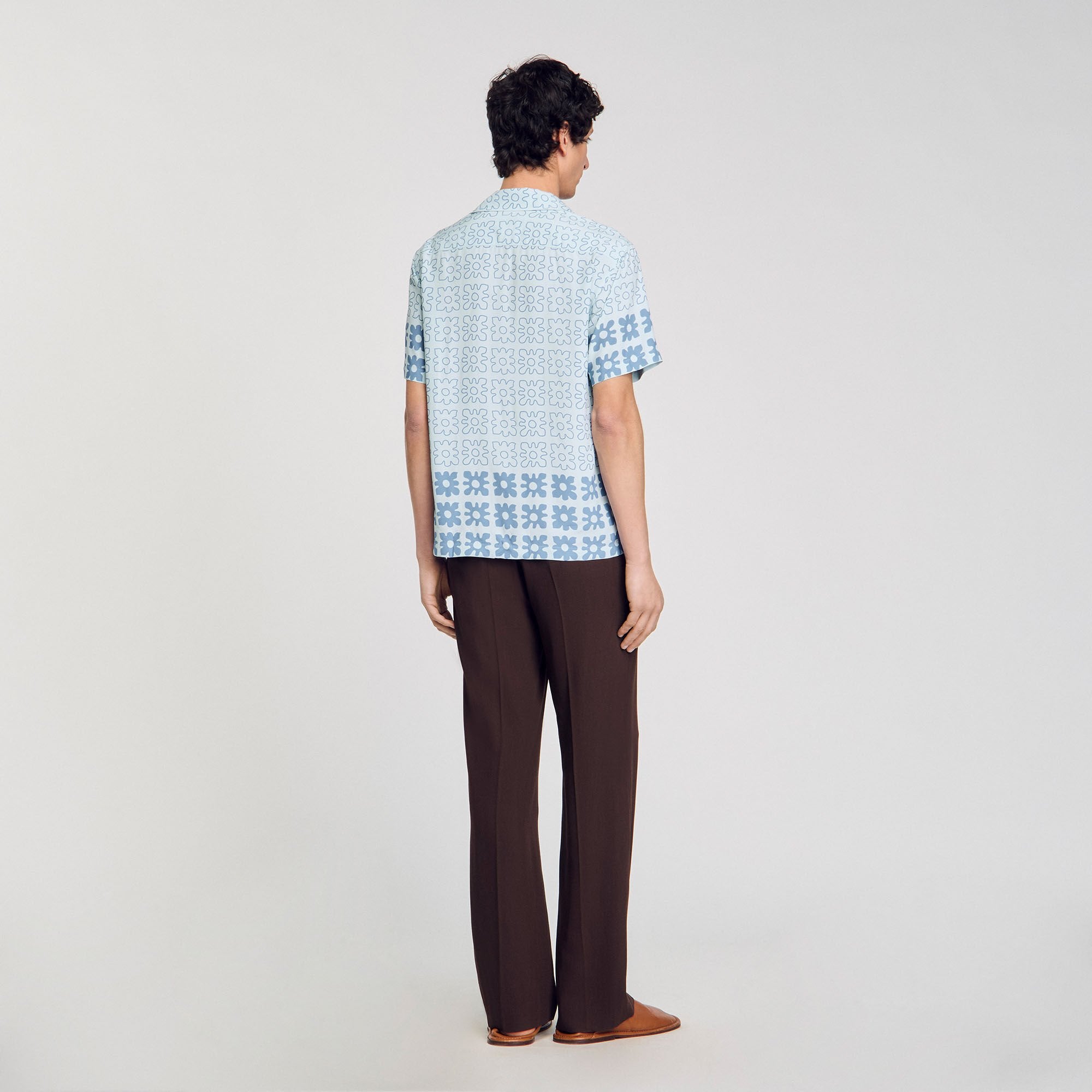 Floral motif shirt Blue Sky Sandro Men