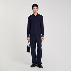 Jersey shirt Navy Blue Sandro Men