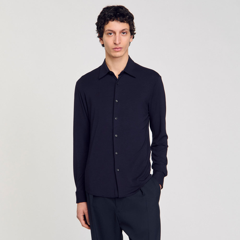 Jersey shirt Navy Blue Sandro Men
