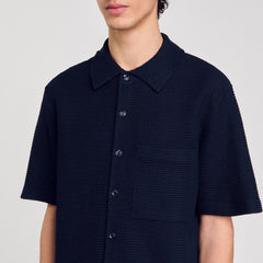 Waffled shirt Midnight Blue Sandro Men