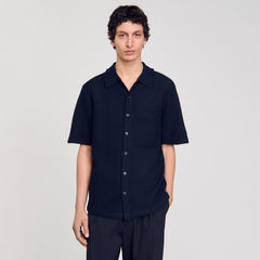 Waffled shirt Midnight Blue Sandro Men