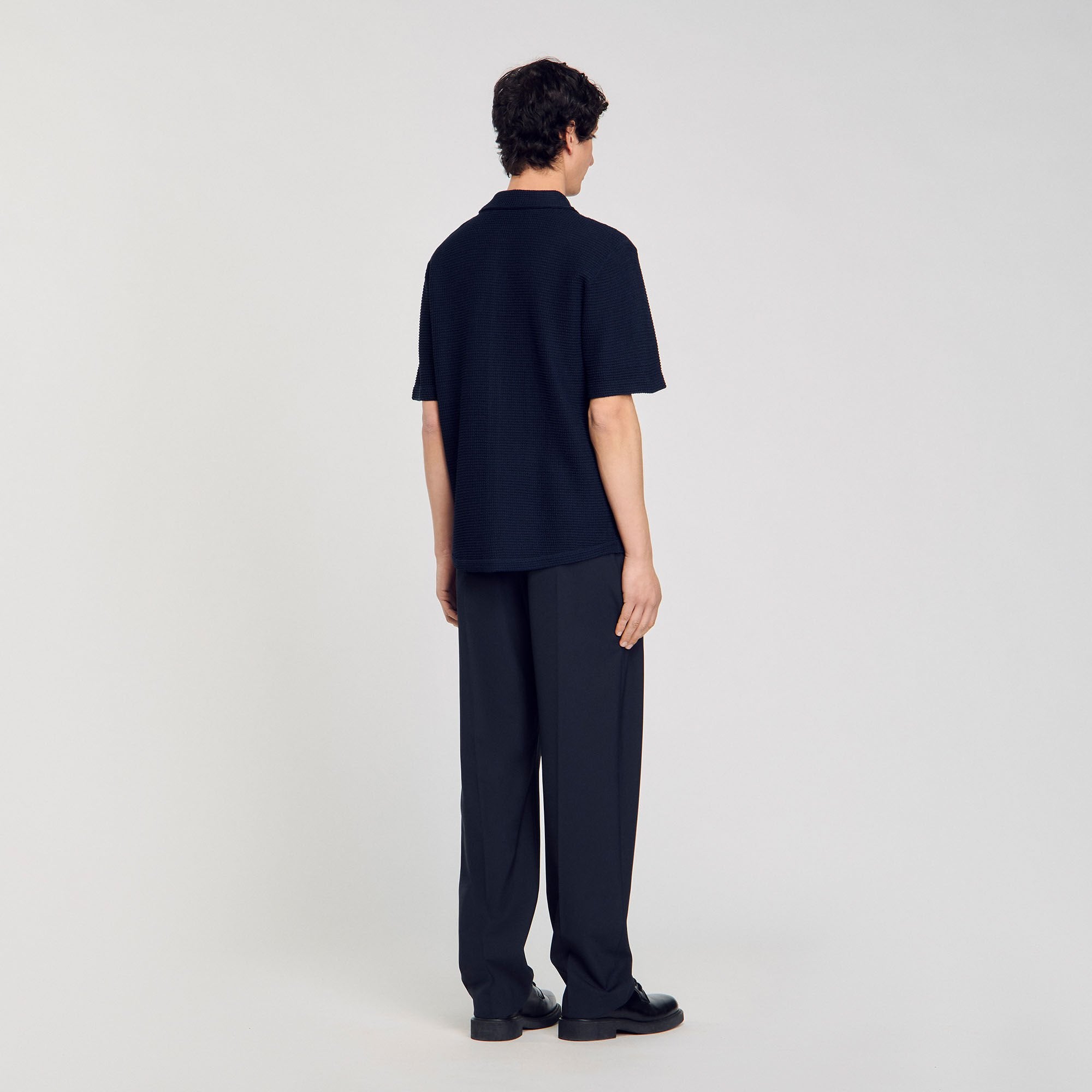 Waffled shirt Midnight Blue Sandro Men