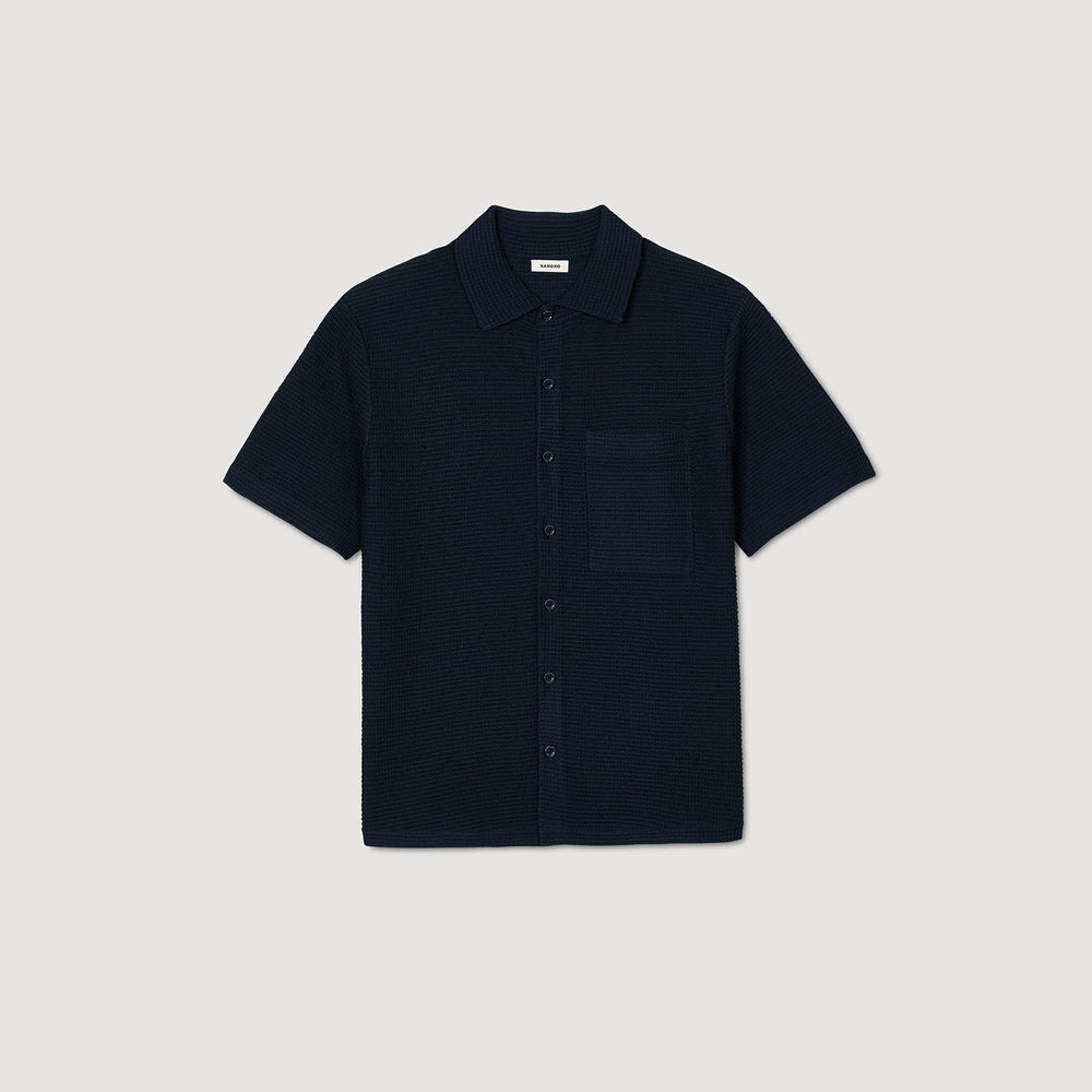 Waffled shirt Midnight Blue Sandro Men