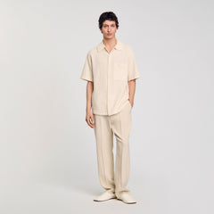 Waffled shirt Ivory. Sandro Men