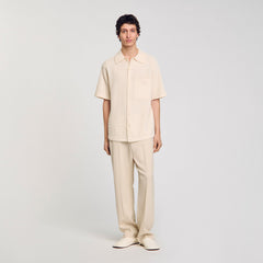 Waffled shirt Ivory. Sandro Men