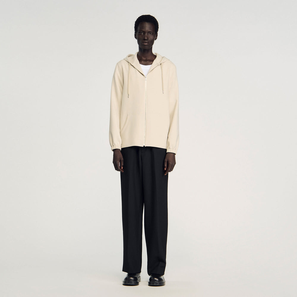 Hooded shirt jacket Putty Sandro Men