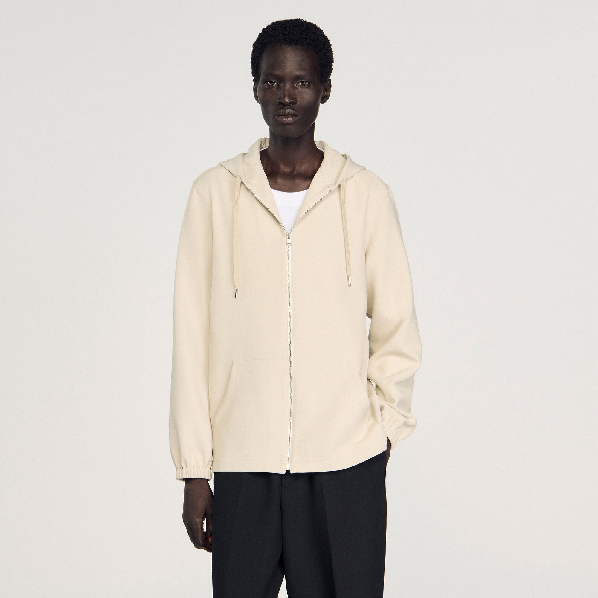 Hooded shirt jacket Putty Sandro Men