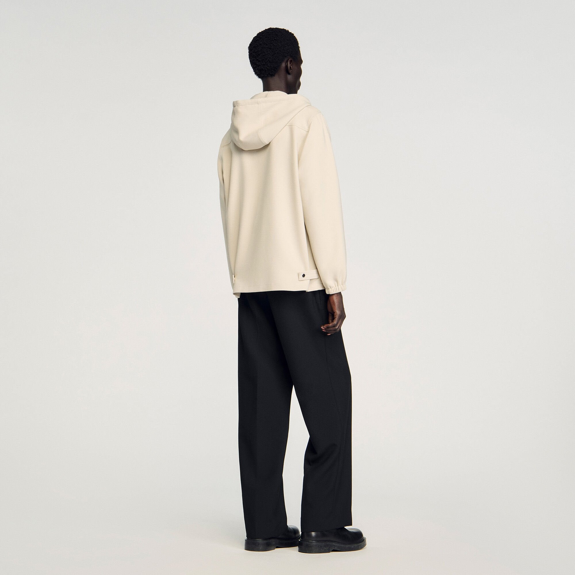 Hooded shirt jacket Putty Sandro Men
