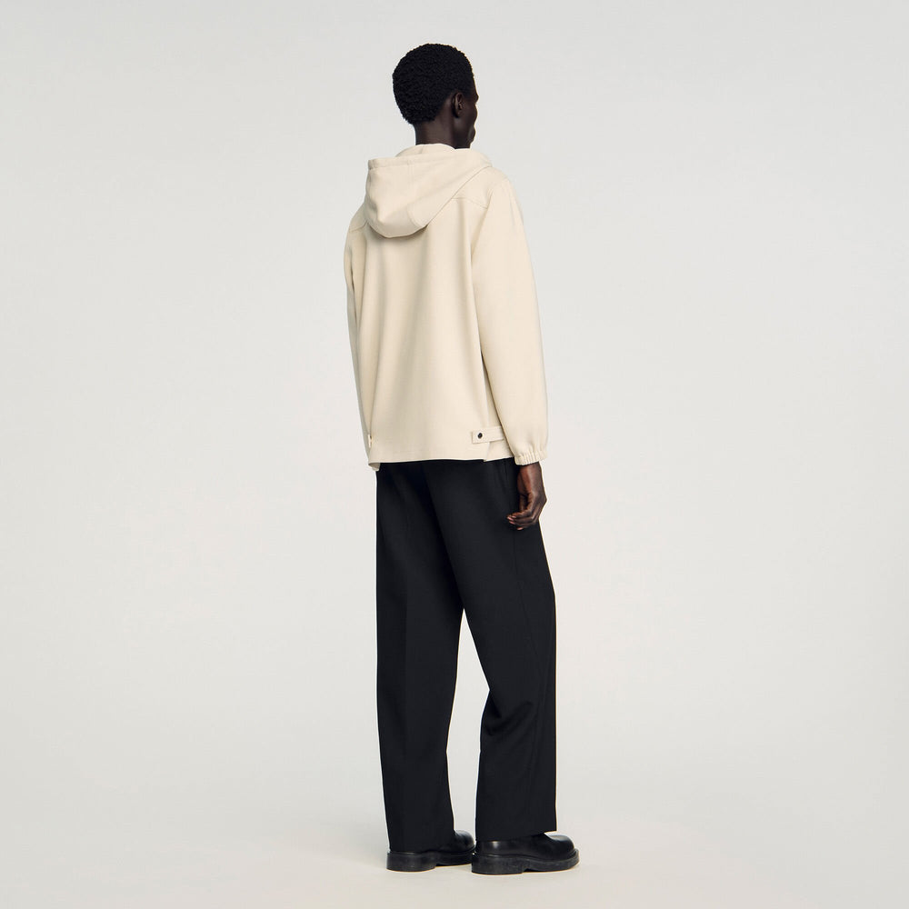 Hooded shirt jacket Putty Sandro Men