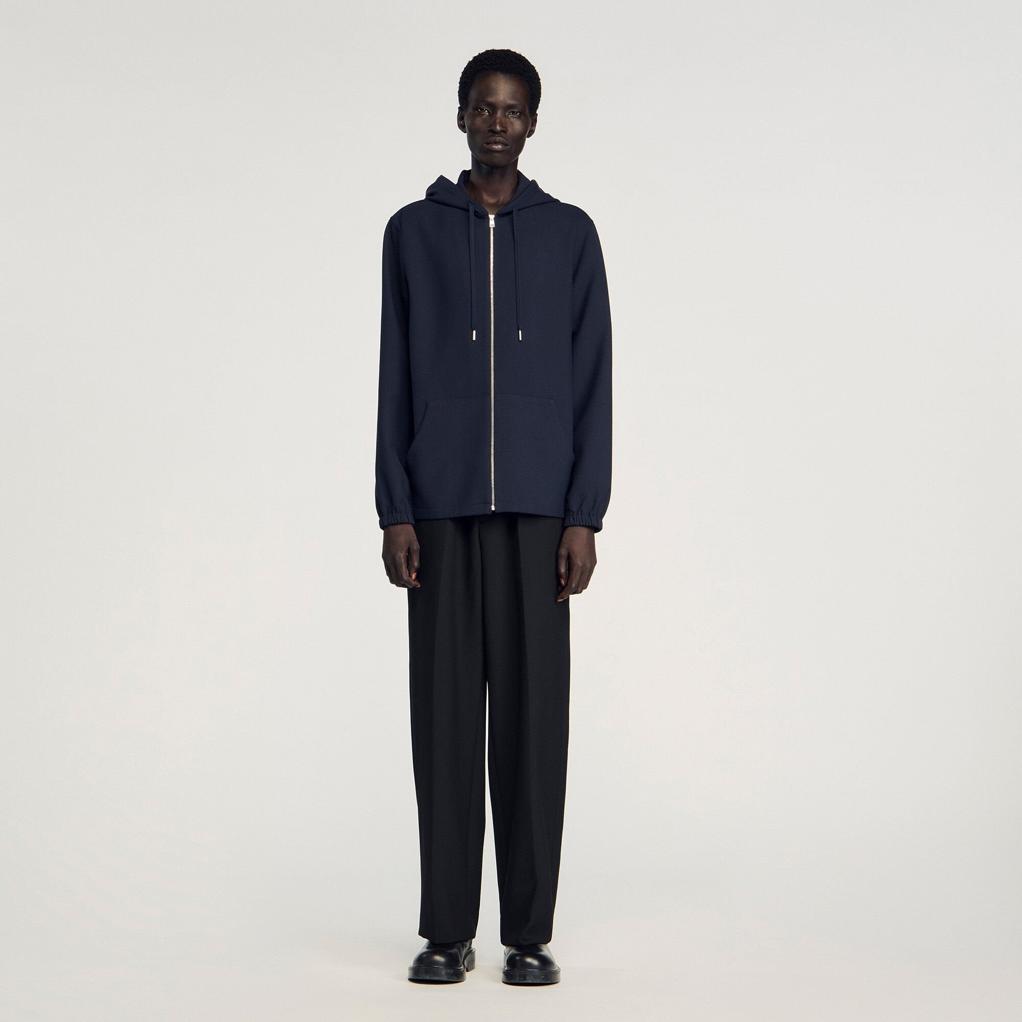 Hooded shirt Navy Blue Sandro Men
