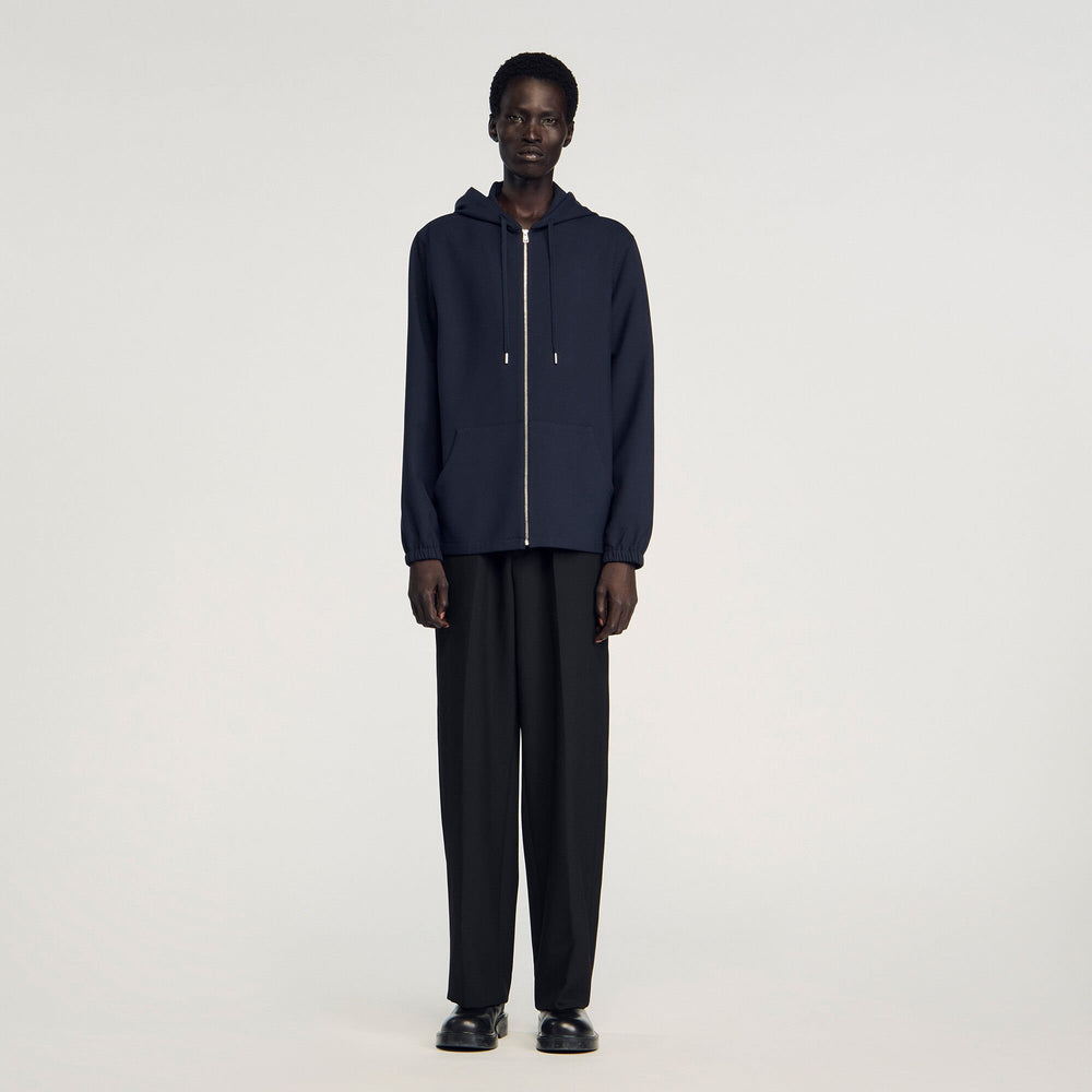 Hooded shirt Navy Blue Sandro Men
