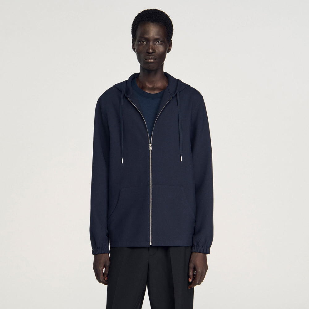 Hooded shirt Navy Blue Sandro Men