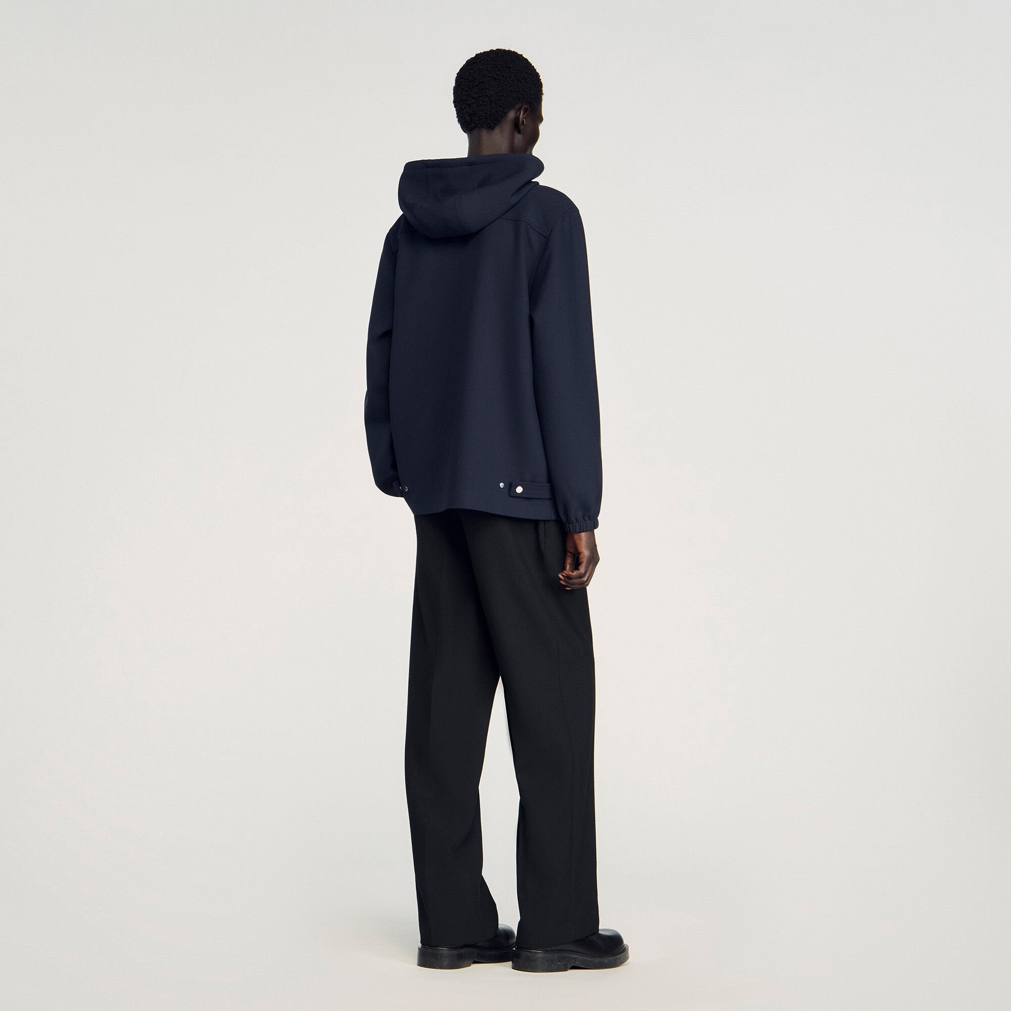 Hooded shirt Navy Blue Sandro Men