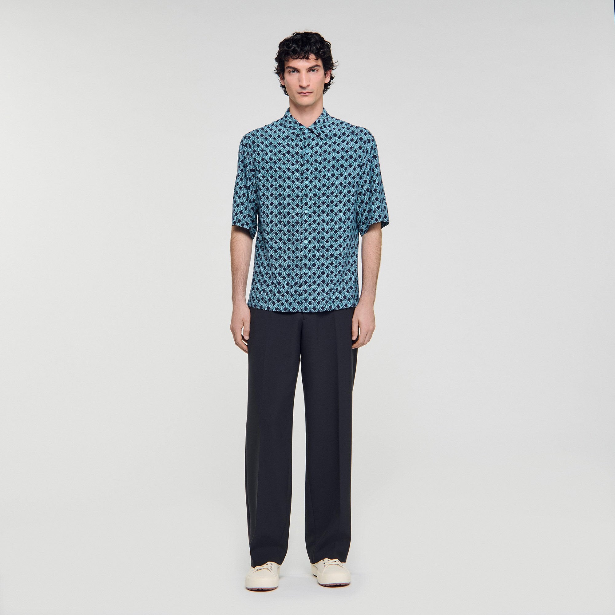 Rope print shirt Navy Blue Sandro Men