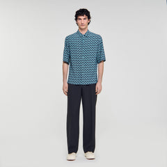 Rope print shirt Navy Blue Sandro Men